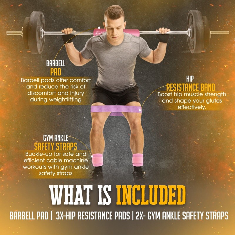 KSTrong Barbell Pad Set for Squats Lunges & Hip Thrusts!