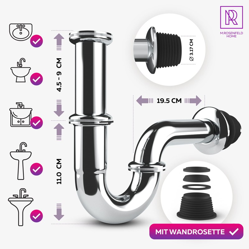 M. ROSENFELD HOME Pop-Up Drain Fitting with Overflow + Universal
