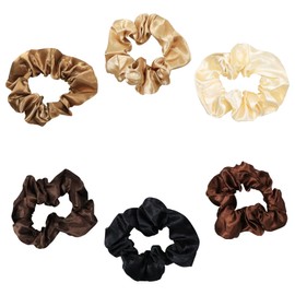 Hair Scrunchies for Women, 6 Pcs Satin Scrunchies Soft Hair Ties for Girls