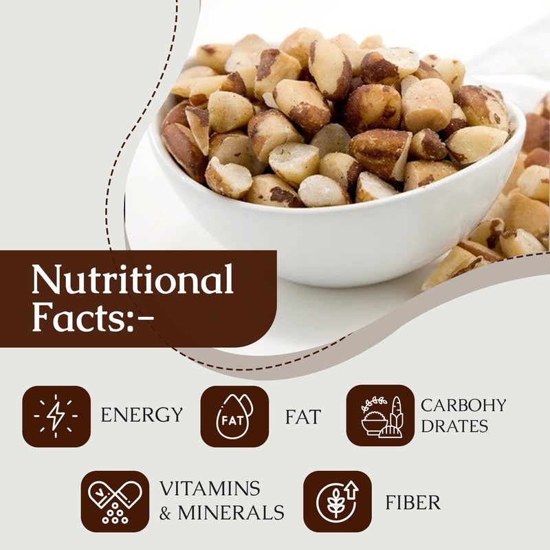 Rulop Broken Brazil Nuts 500g, Raw Unsalted Brazil Nuts, Vegan