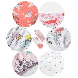 Cadidi Dinos Little Girls Underwears Soft 100% Cotton Panties Little Girls' Undies Assorted Underwear (Pack of 12) Size 5 6