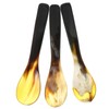 Hemoton 3PCS Caviar Mother of Pearl Teaspoons Soup Ox Horn