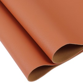 HGUAN - Rollo de hojas de piel sintética de color sólido, 30 x 135 cm, muy adecuado para hacer manualidades, aretes de piel, lazos, costura (café)
