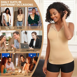 JOYSHAPER Women's Shapewear Tops for Tummy Control Shapewear Camisole Tanks Compression Tank Tops Body Shaper Cami Shaper Nude L