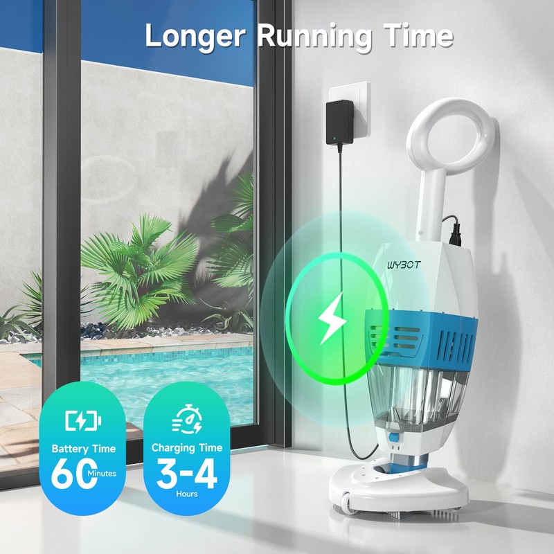 (2026 New) WYBOT Hyson 100P Handheld Pool Vacuum with Telescopic
