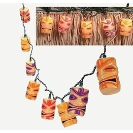 Tiki Head Light String Set - Retro Luau Party Patio Lights