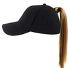 Muryobao Women's Ponytail Baseball Cap Messy High Bun Adjustable Plain