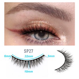 EMEDA 10 Styles False Eyelashes, Natural False Eyelashes, Set of 10 Pairs, Short and Soft Fake Eyelashes, Natural Look Wispies Eyelashes, Cateye Lashes, False Eyelashes (SP27)