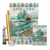 Breeze Decor Lodge Live Life Lake Garden House Flags Kit