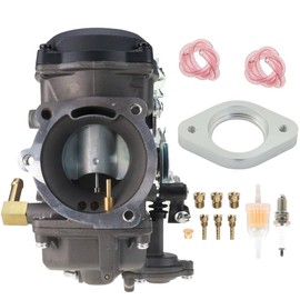 YJGZSVK CV40 Carburetor with Intake Manifold for Harley Davidson Sportster XL 883 1200/ Softail/Touring/Dyna FXR/Road King Carb (with Fuel Filter + Spark Plug + Jets)