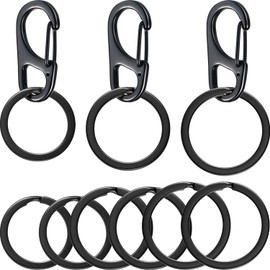 Jovitec 12 Pieces Dog Tag Clips Pet Tag Rings Dog ID Holder for Dogs and Cats, 3 Sizes