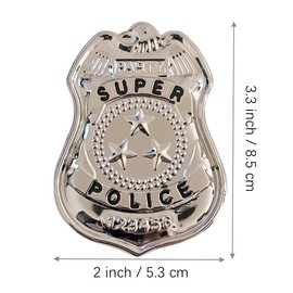 EVOCOL 3Pcs Police Badge, Police Role Play Brooch Metal Cop Cosplay Costume Accessory
