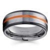 Orange Tungsten Wedding Ring 8mm Tungsten Ring Black Tungsten Ring