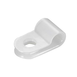 Teansic 200pcs White Nylon R-Type Cable Clamp Fastener 3/16 Inch Plastic Wire Clips Clamps Fasteners Assortment for Cable Conduit