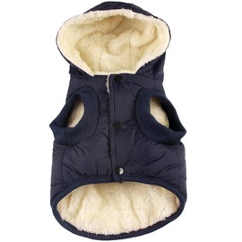 JoyDaog(Warm Fleece Lining) Dog Hoodie in Winter,Small Dog Jacket Puppy Coats with Hooded(Blue S)