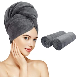 SUNLAND Hair Drying Towel, Water Absorbent, Daily Towel, Microfiber, Big Face Towel, Mini Bath Towel, Quick Drying, 39.4 x 19.7 inches (100 x 50 cm), 2 Pieces