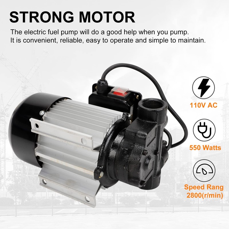 BLACKHORSE-RACING Self Priming 110V AC 16GPM 60L/min Oil Transfer Pump