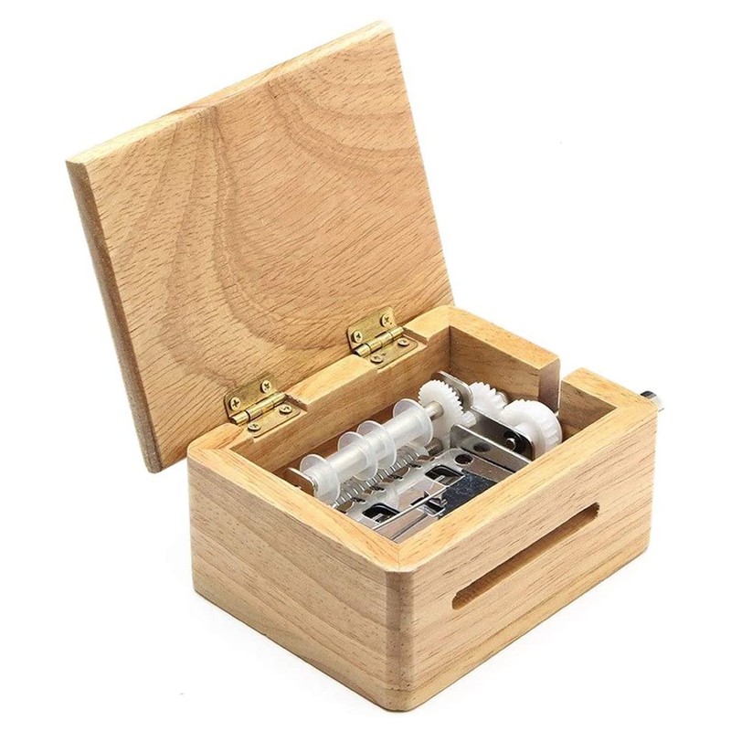 15 Tone DIY Hand Cranked Music Box Wooden Box With