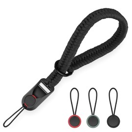 QMLING Camera Wrist Strap Quick Release, Paracord Rope Camera Hand Strap, Adjustable Camera Strap for SLR DSLR Digital Mirrorless Camera(Black)