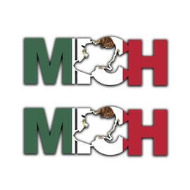 Edward Mexico x2 MICH Sticker Michoacan Decal Mexico Letters Car Truck Window Laptop Map Vinyl Bumper Estado Wall (Michoacan, 2.9 x 9 in)