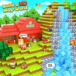 150PCS Magnetic Blocks - Mine Magnet World Forest Animal Set, Magnet Toys Games for Kids Ages 4-6 6-8 8-12, Magnetic Building Blocks for Boys & Girls, STEM Montessori Sensory Toys for Kids Ages 3+