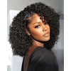 Kinky Curly Half Wig Human Hair 200% Density Wear and