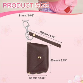PATIKIL Coin Purse Keychain, Mini Cute Tote Bag Key Chain Earphone Pouch Coin Bag Keyring Handbag Decoration Purse Charm Pendant Keychain, Brown