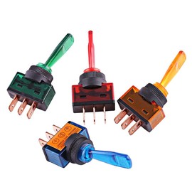 4 Pcs Toggle Rocker Switch, 12V 20A LED On/Off 3 Pin SPST Toggle Rocker Switch LED Light Switch for Car Auto Truck Boat Waterproof car switch