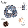Jumbo Denim Scrunchie (Light Blue Gold Leopard)