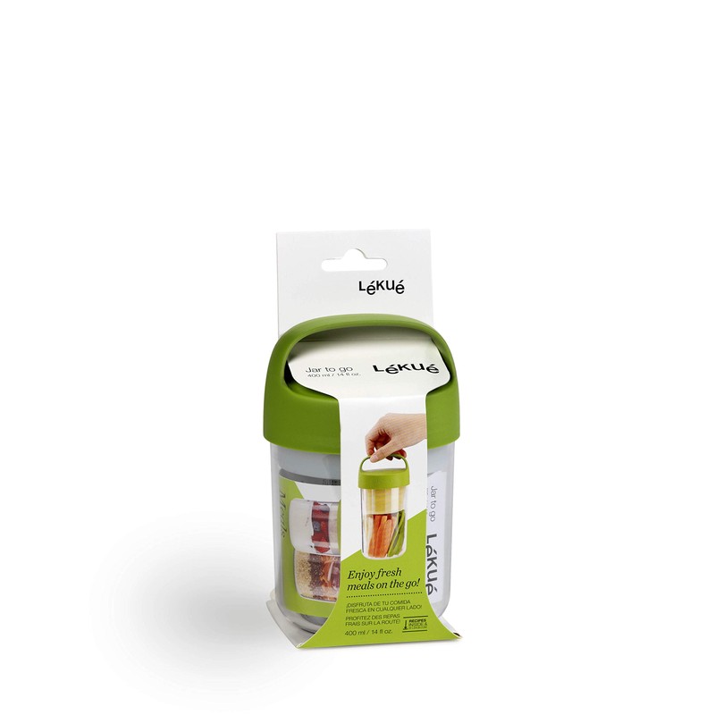 Lekue Jar to Go 2 Piece Travel Jar/Container 14 oz,