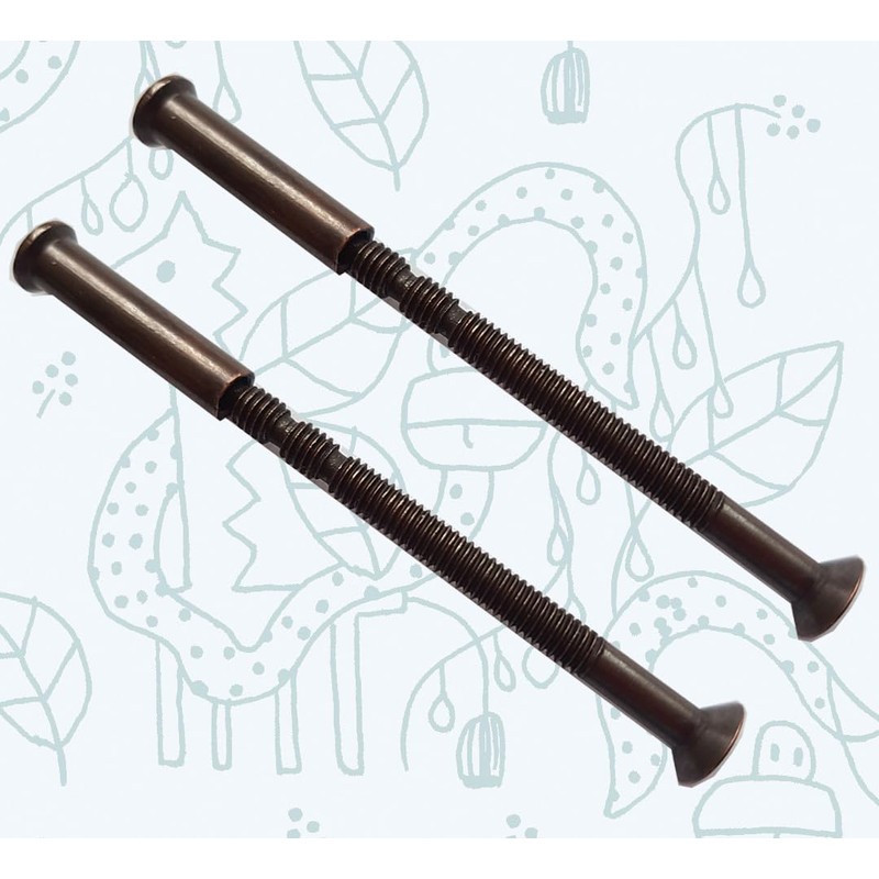 M4 Door Handle Screws BONZE with Bolt Connecting Sleeve Male