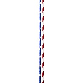 JAM PAPER Color Paper Straws - 7 3/4 x 1/4 - American Star & Stripes Foil - 24/pack