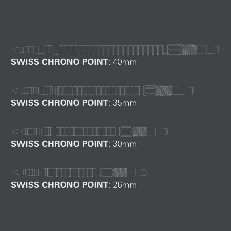 Target Darts Swiss Point Dart Tips, Chrono (Pack of 3)