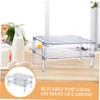 SHOWERORO 2pcs stacking shelf freezer rack Kitchen Storage Rack foldable
