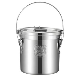 Tircoiude 21L/5.5 Gal 304 Stainless Steel Airtight Canister for Kitchen, Metal Food Storage Containers with Lid and Sturdy Locking Clamp for Bean Flour Oil Sugar Metal Food Storage Bucket