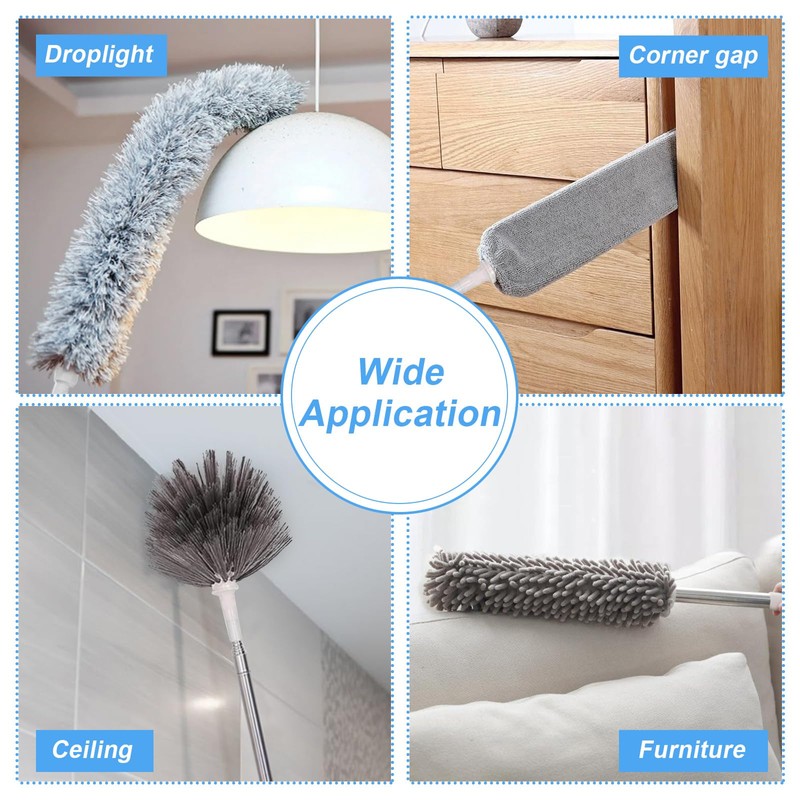 Duster for Cleaning 5-in-1 Kit, 100 Inches Duster with Extension