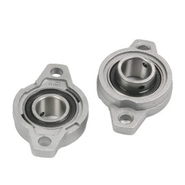 Othmro Pillow Block Bearing, 2 Pieces KFL003 Flange Pillow Block Bearing, 1.7cm Bore Diameter, Zinc Alloy/Chrome Steel, Self Aligning Bearing Block, Flange, Mounted Bearing with Screw Cap