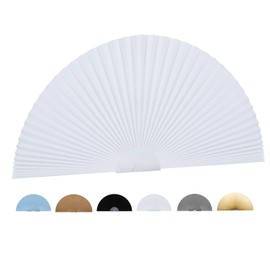 Arch Window Shade Curtains Half Circle Moon Pleated Fabric Blinds Semi Circle Temporary Light Filtering Pleated Paper Shades Half Round Window Covering Easy to Cut and Install (1, White, 24x12Inches)