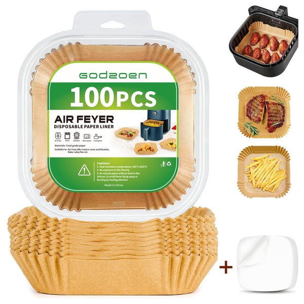 Air Fryer Disposable Paper Liners Square, Non-Stick Parchment Paper, Air