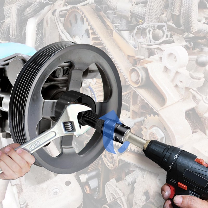SUGOOE Power Steering Pump Pulley Puller Installer Tool Set Puller