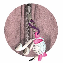 Nite Ize Curvyman Pink Cord Organizer w/Purple S-Carabiner Headset Cable Wrap