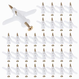 Mynoozi Pack of 200 Plasterboard Dowels and Screws (100 Dowels + 100 Screws), Self-Drilling Plasterboard Dowels, Screws Expansion Screw Drywall Anchor for Plasterboard Wall Hollow Wall