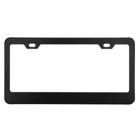2PCS License Plate Frame Holder, 2 Holes Black Matte Stainless Steel License Plate Cover with Mounting Accessories,Durable Rustproof Fits All License Plates in Canada.