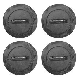 4 Pcs Inflatable Boat DRing Pad Patch PVC Durable Marine Stainless Steel Fixed Buckle(Black )