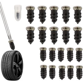 Vacuum Tyre Repair Nails, Tyre Repair Nails, with Screwdriver, Tyre Repair Rubber Nail, Tubeless Tyre Repair Kit, for Car, Motorcycle Pack of 10