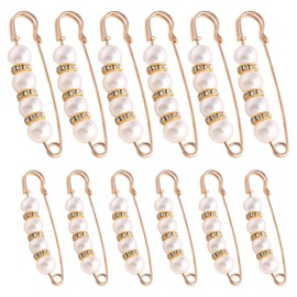 12 spille da balia grandi con perla, spille per vestiti moderni, forti spille di perle per abiti da donna, decorazioni per vestiti