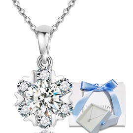EVER FLAWLESS Women's Necklace, Made in Japan, Snowflakes, Gift, Treat Yourself, Mother's Day Gift, Sterling Silver, Azuki stepless adjustment