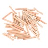 Pack of 50 Wooden Dowel Pins, Round Ribbed Wooden Craft