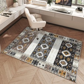 SAIMIUBO Office Chair Mat for Hardwood Floor, 36"x48" Office Rug, Rolling Desk Chair Mat - Anti-Slip Desk Rug for Office Home Low-Pile Carpet & Hard Floor,Black Brown