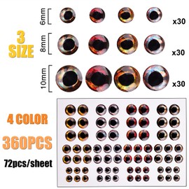 Fishing Lure Eyes 3D/4D/5D Fly Fishing Eyes Holographic Bait Rig Lure Eyes for Making Fishing Lure Fly Tying Jigs Streamer Flies Fish Eyes 3mm 4mm 5mm 6mm 8mm 10mm